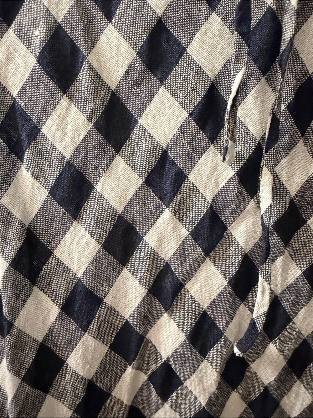 Gap x DOEN Navy and White Gingham Puff-Sleeve Maxi Dress - Picture 4 of 4